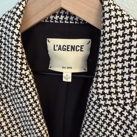 L'AGENCE Candra Zip Pocket Houndstooth Check Blazer - Picture 5 of 13